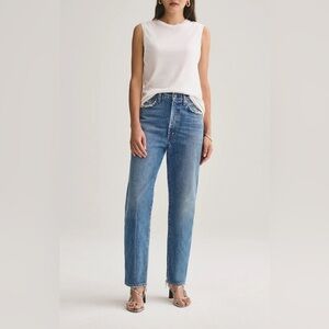 AGOLDE 90’s High Rise Medium Wash 100% Cotton Jeans // Showcase
